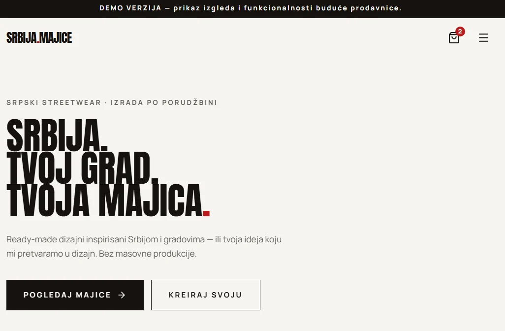 Prikaz web sajta — SRBIJA MAJICE