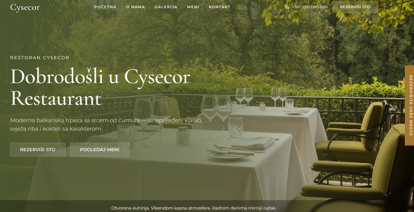 Prikaz web sajta — RESTORAN